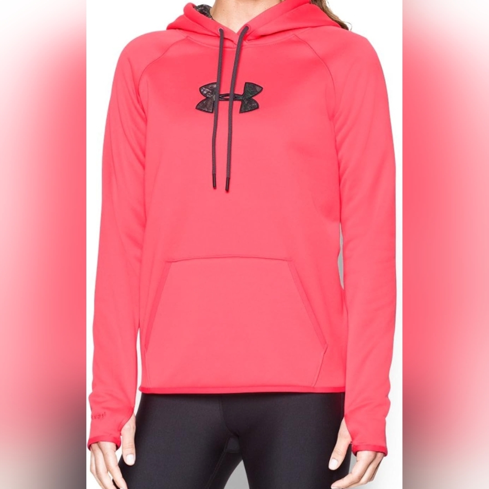 Under Armour Women's UA Neon Pink Camo Hoodie Sweatershirt Size L